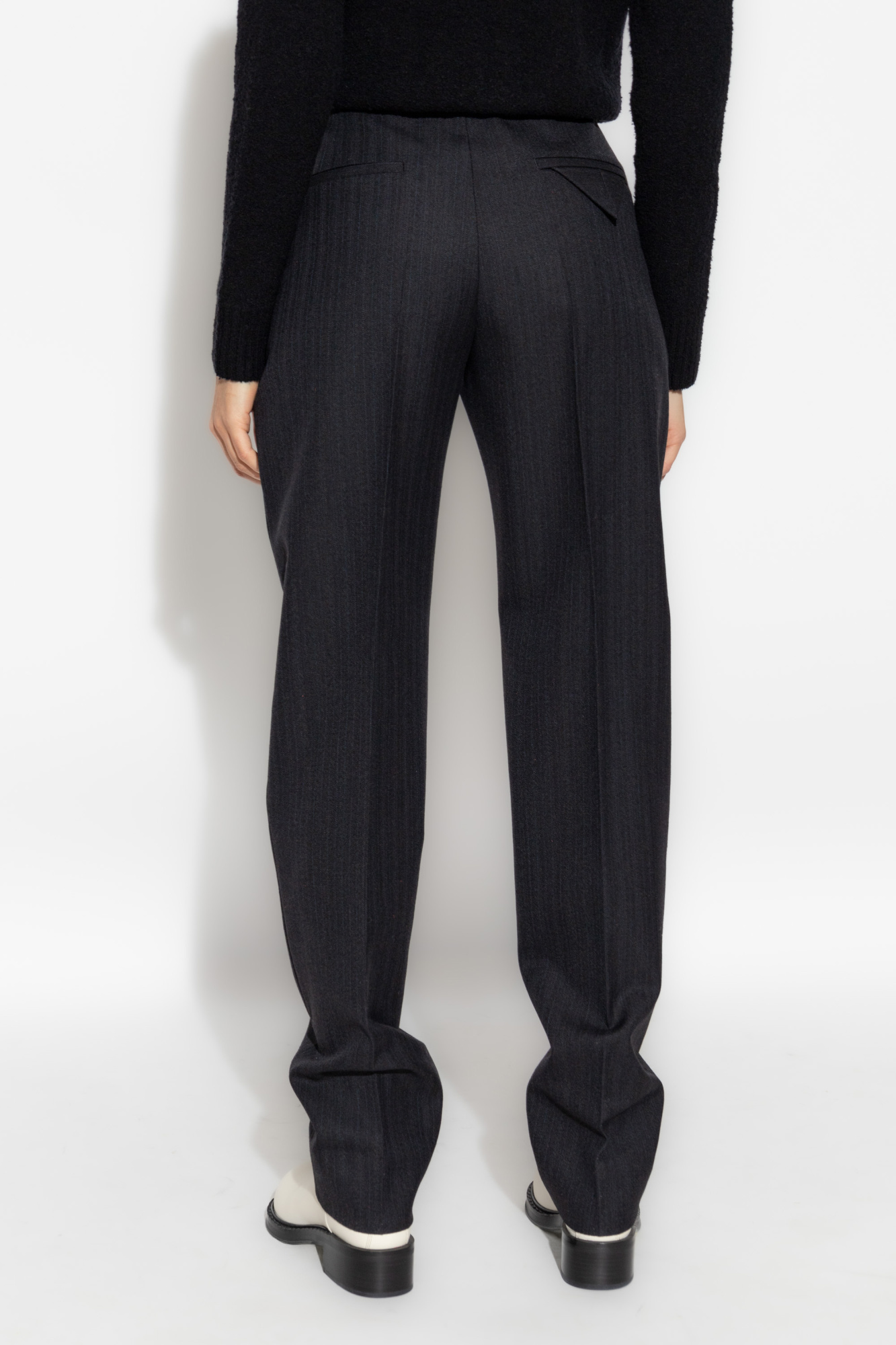 パンツ BOTTEGA VENETA Wool trousers BLACK Wool twill straight pants in black - Bottega Veneta | Mytheresa